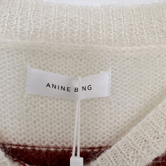 New ANINE BING Lydia Stripe Wool Sweater - Picture 11 of 14